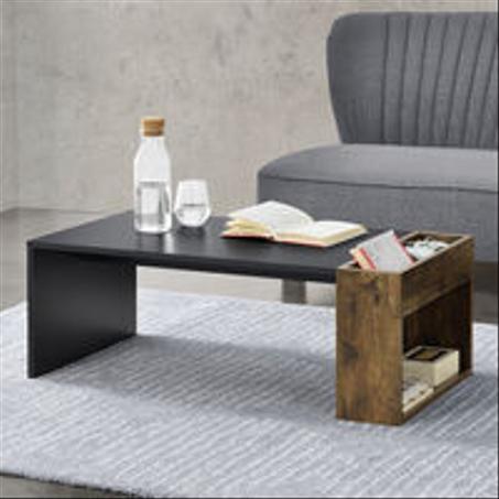 Table Basse Hallsberg pour Salon 34 x 95 x 50 cm Noir Chêne Foncé