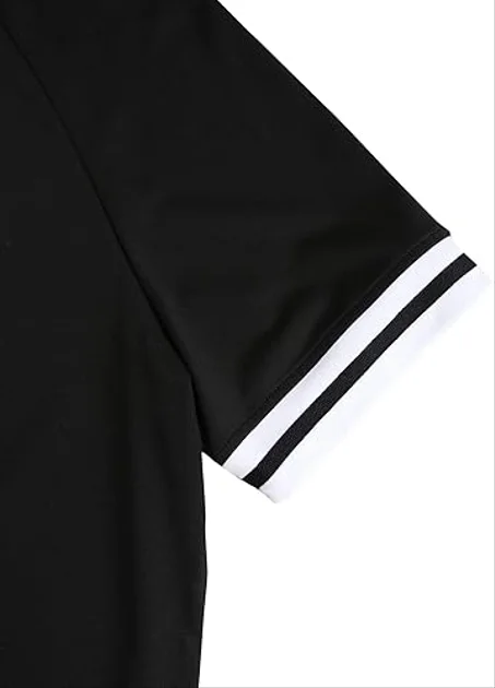 طقم ملابس للرجال من جورجليتر مكون من قطعتين بتصميم مخطط واكمام قصيرة وقميص بولو وشورت