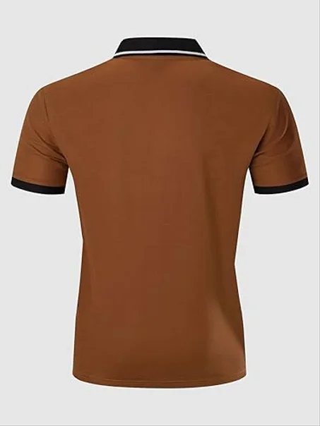 تي شيرت بولو كاجوال باكمام قصيرة وطبعة جناح للرجال من جورجليتر