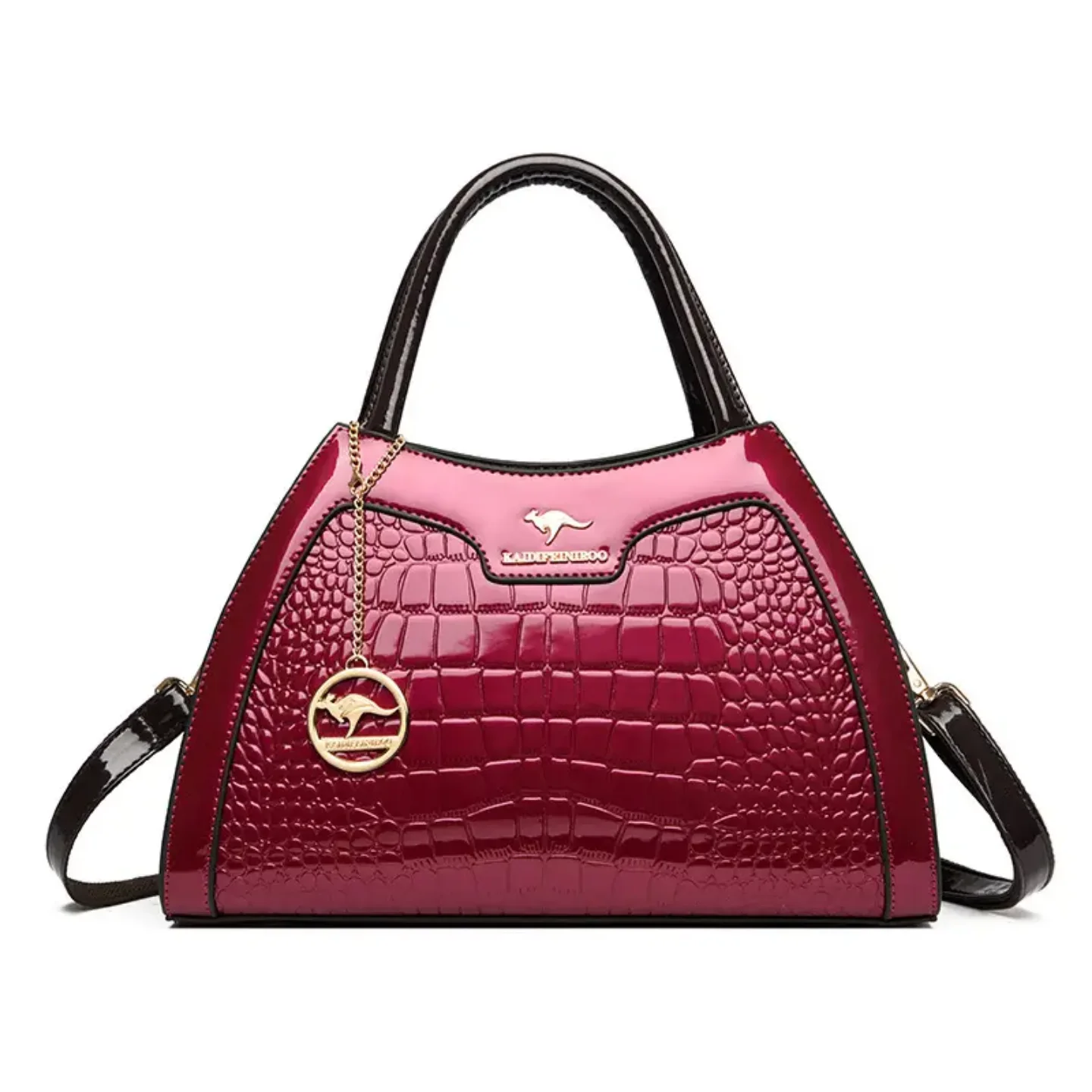 Sac à main luxe effet croco, design chic et intemporel.