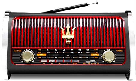 SM-260 Solar Retro Triangle Shape 3-Band Radio+Bluetooth Speaker+ LED Flashlight + Lithium Battery