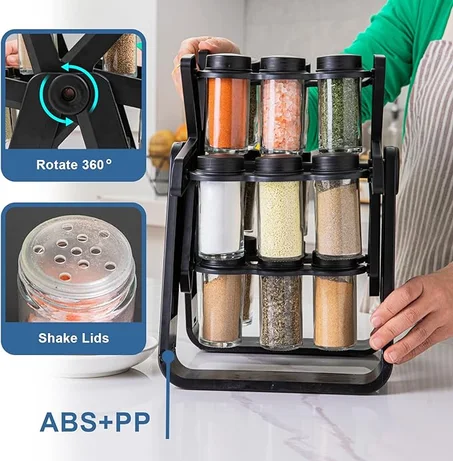 منظم دوار للتوابل (18 زجاجة
