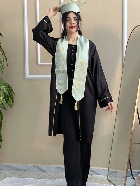 Robe Soutenance Noir et Vert Blanc