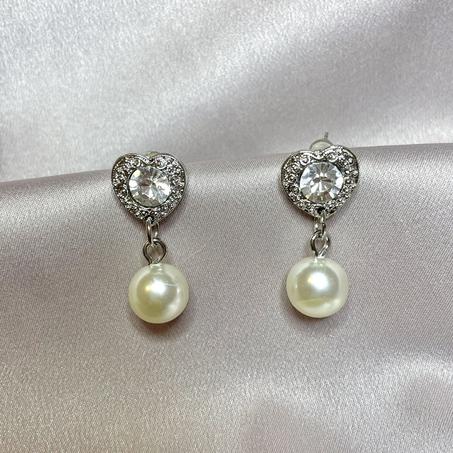 Boucle d'oreille perle argent