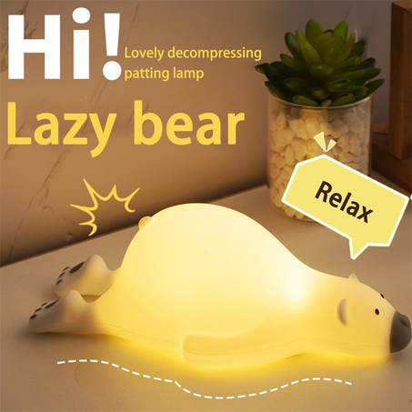 Cute Bear Silicone Night Light 3 Levels