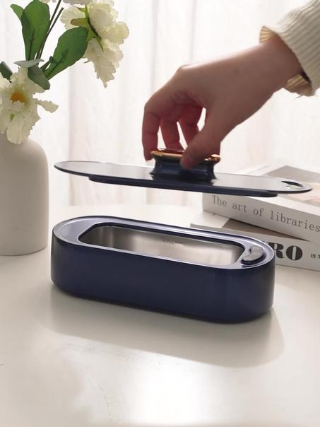 آلة التنظيف بالموجات فوق الصوتية المنزلية المحمولة آلة تنظيف النظارات والمجوهرات فرشاة ماكياج منظف صغير كهربائي