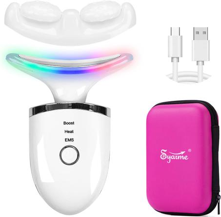 سيارم جهاز تدليك الوجه والرقبة، جهاز شد الجلد وازالة التجاعيد، جهاز تجميل لتجديد شباب الذقن وتحسين البشرة والعناية بها وشدتها