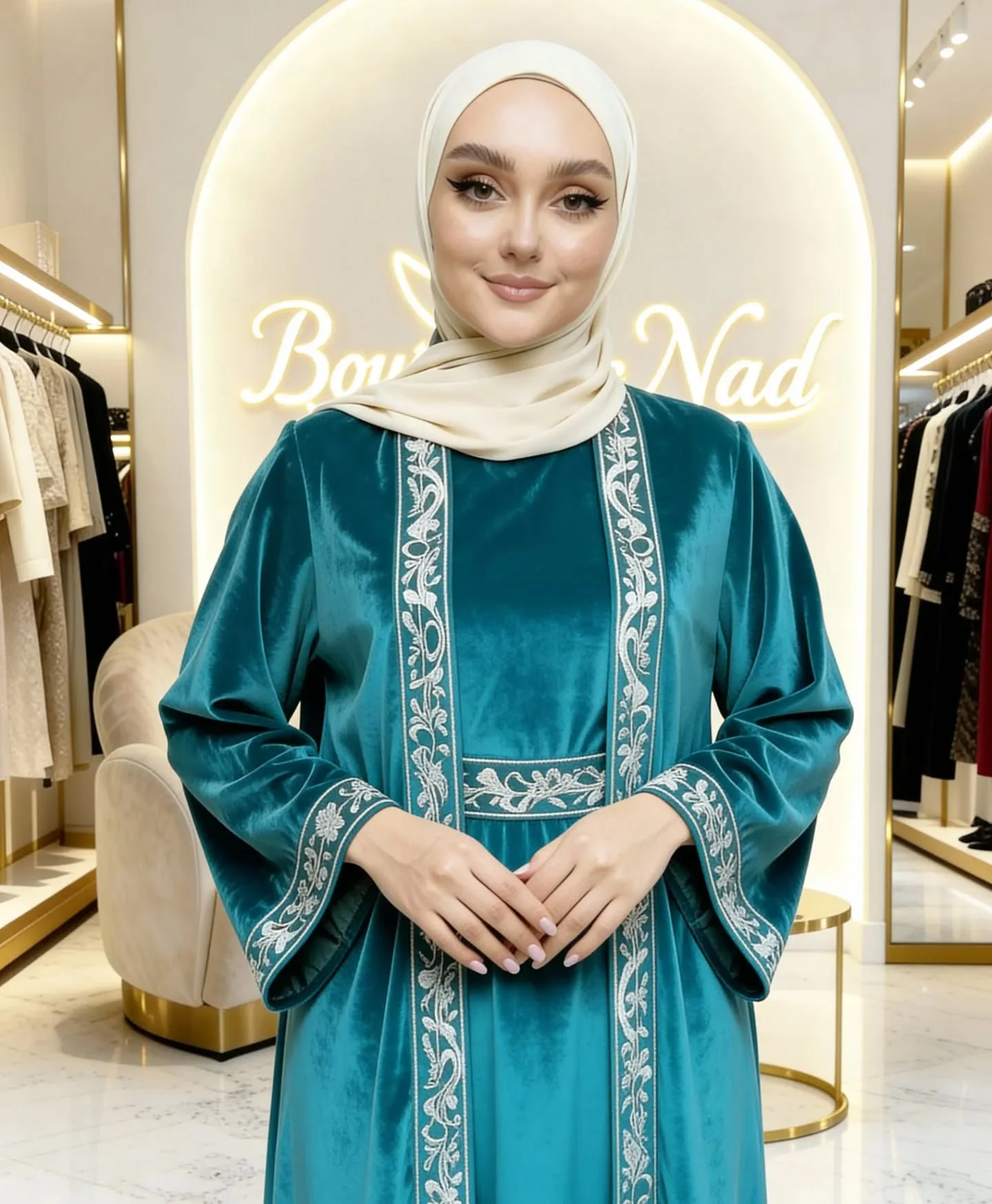 عباية فاخرة Velvet Royale – لمسة أناقة لا تُقاوَم