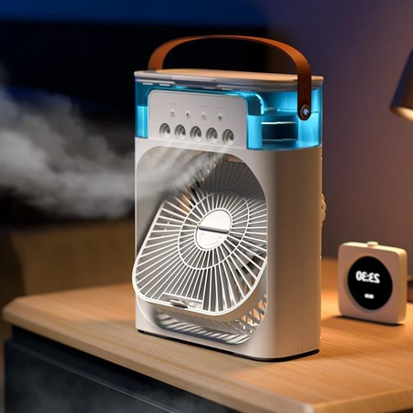 portable plastic air cooler fan with color light 2025