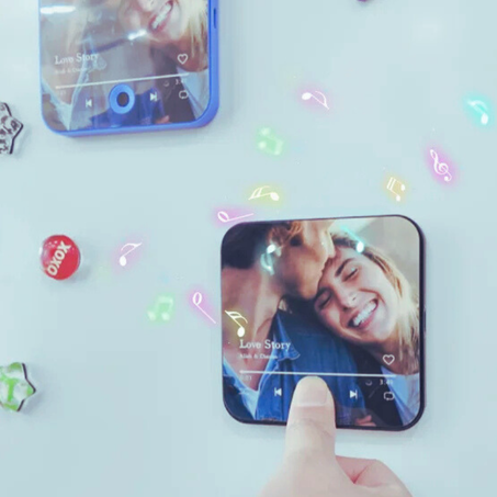 مغناطيس موسيقي مخصص – مع صورتك وصوتك 🎶📷