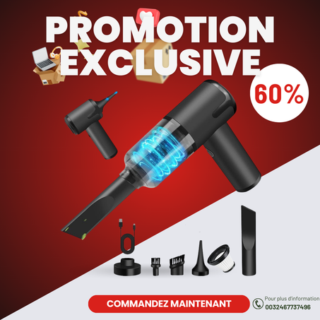 Promotion du dernier jour 40 % de réduction - Aspirateur de voiture portable sans fil