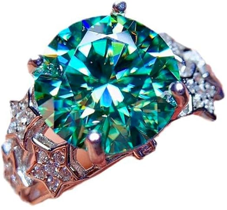 خاتم مويسانيتي دائري للنساء – تصميم فاخر بلمسات كريستالية براقة، مثالي للهدايا والمناسبات الخاصة