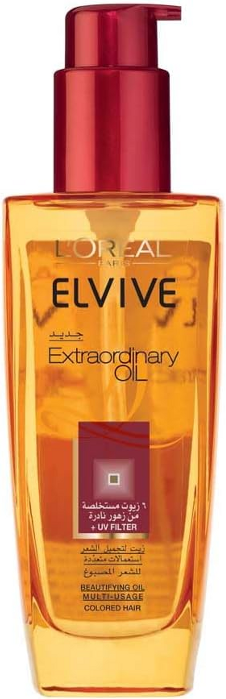 زيت Elvive Extraordinary للشعر المصبوغ – حماية اللون ولمعان فاخر من لوريال باريس 100 مل