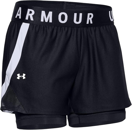 شورت رياضي نسائي Under Armour – بوليستر أسود – مثالي للتمارين والأنشطة الرياضية