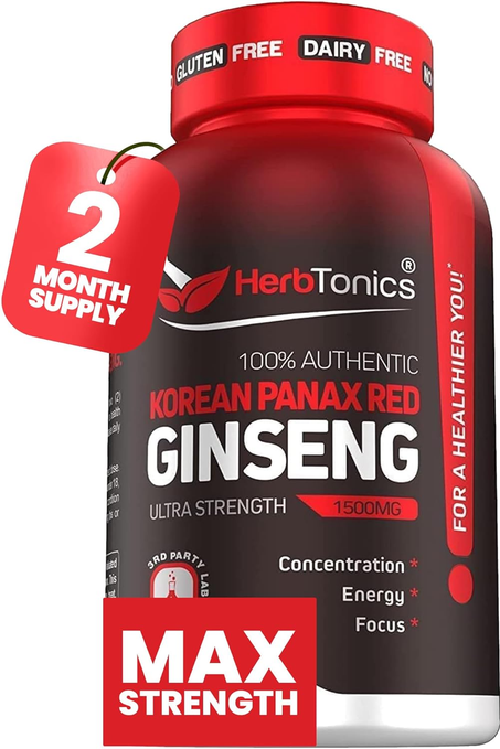 مكمل غذائي بالجنسنج الأحمر الكوري – طاقة ونشاط طبيعي – دعم المناعة والصحة العامة