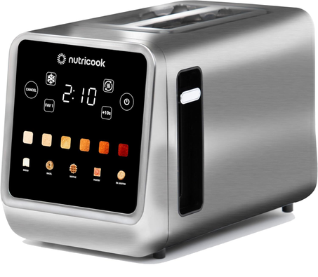 محمصة خبز ومعجنات نيوتركوك NC-TS201 بفتحتين واسعتين مع تحكم بدرجات التحميص وصينية فتات قابلة للإزالة