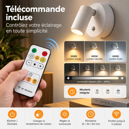 Lampe Murale LED Magnétique Rechargeable