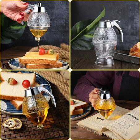 اناء العسل الزجاجي