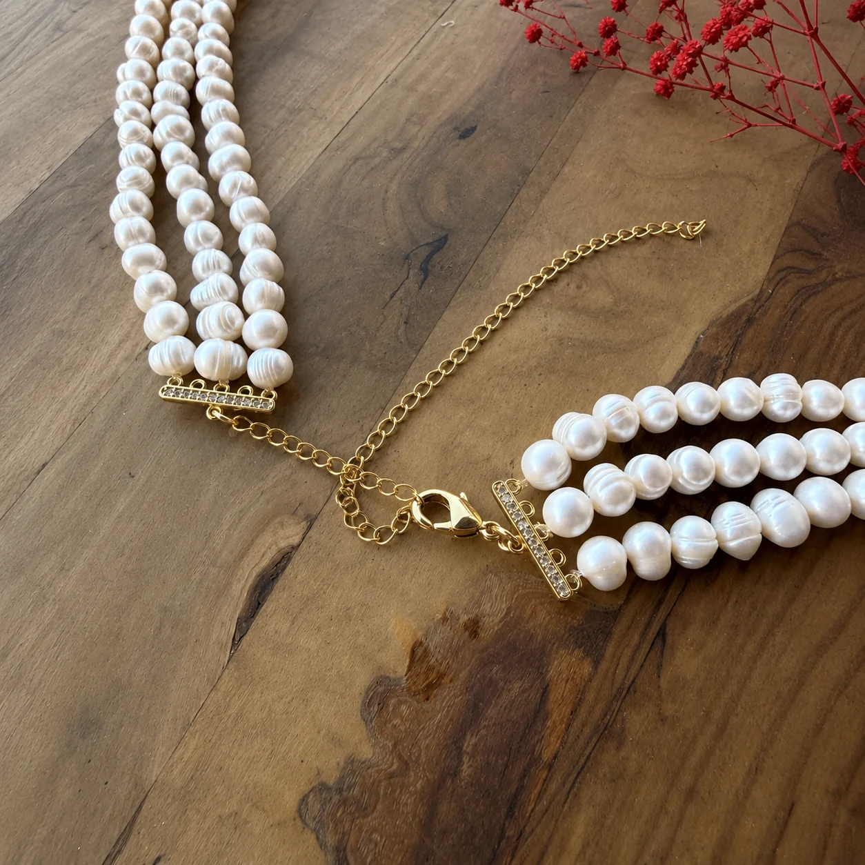 Sautoir Moderne Traditionnel – Djoher Hor & Plaqué Or ✨