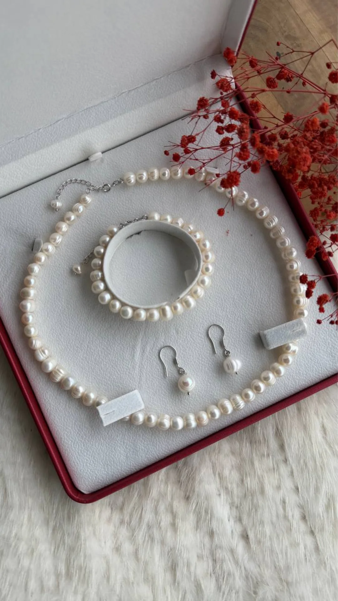 ✨ Parure élégante en Argent 925 Rhodié avec Djoher Hor naturel