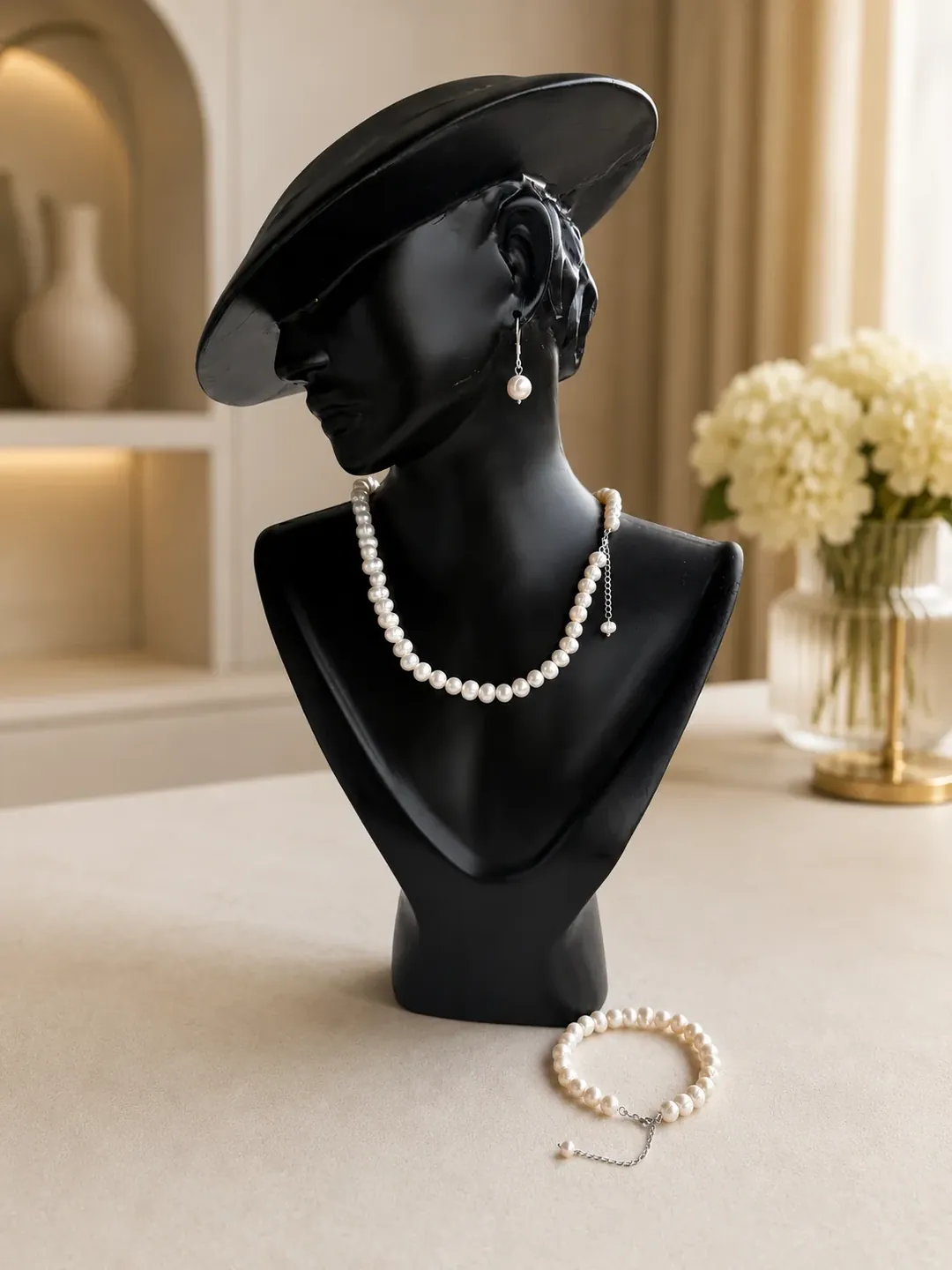 ✨ Parure élégante en Argent 925 Rhodié avec Djoher Hor naturel