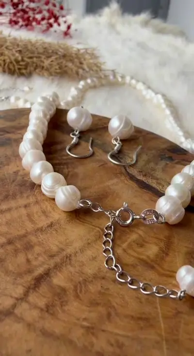 ✨ Parure élégante en Argent 925 Rhodié avec Djoher Hor naturel