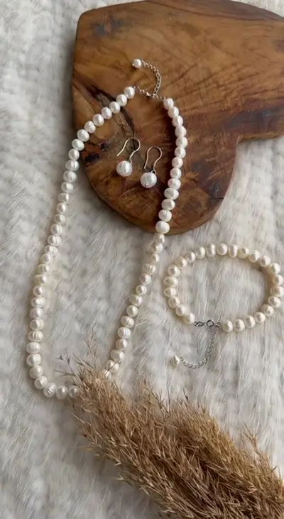 ✨ Parure élégante en Argent 925 Rhodié avec Djoher Hor naturel