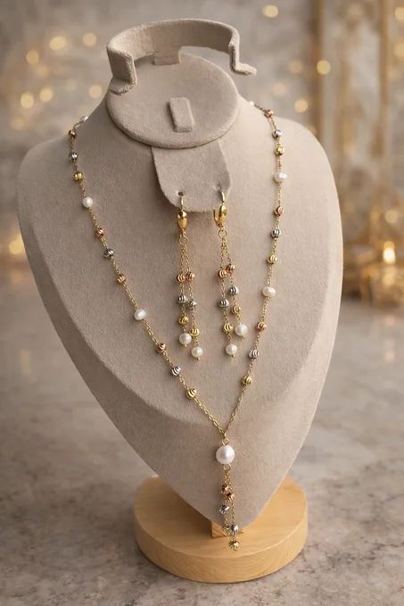 Sautoir Élégance Nacrée – Djoher Hor Plaqué Or