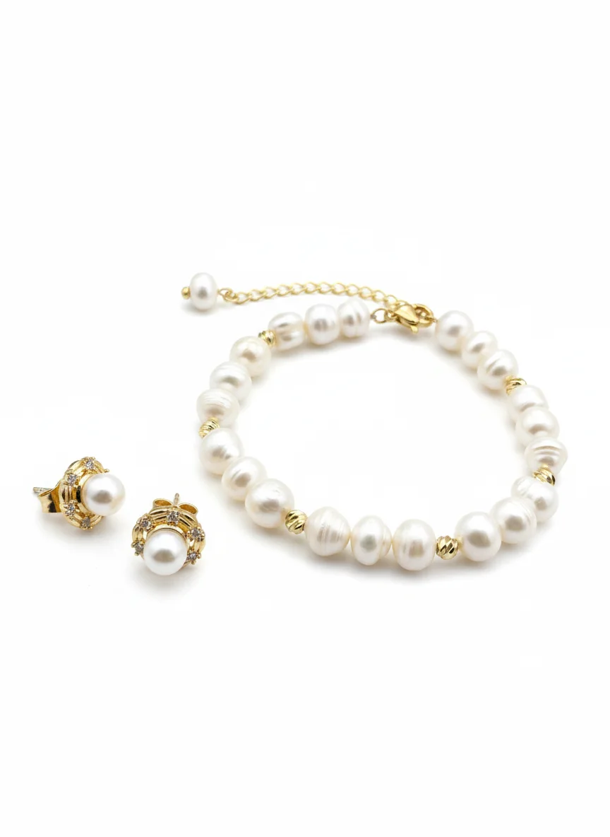 Bracelet Djoher Hor blanc cassé 🤍+ 🎁 Cadeau offert : boucles d’oreilles plaqué or en XD (livraison gratuite)