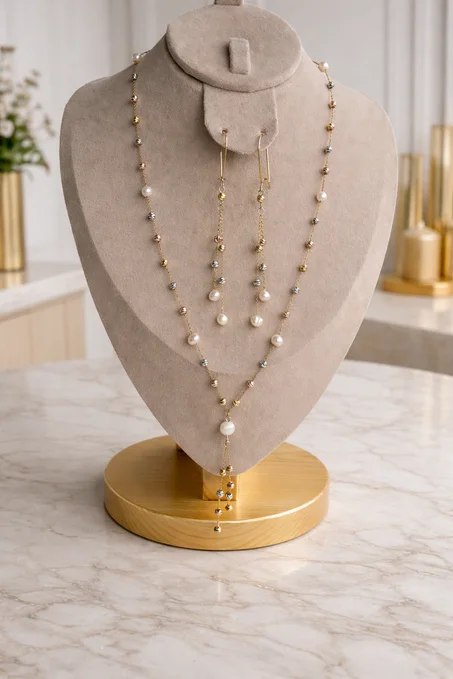 Sautoir Élégance Nacrée – Djoher Hor Plaqué Or