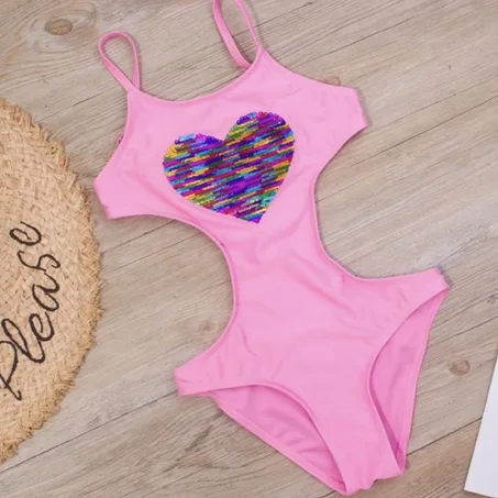 Maillot coeur rose