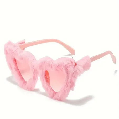 Lunette de soleil fourrure rose