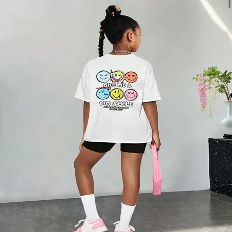 T-shirt smiles blanc
