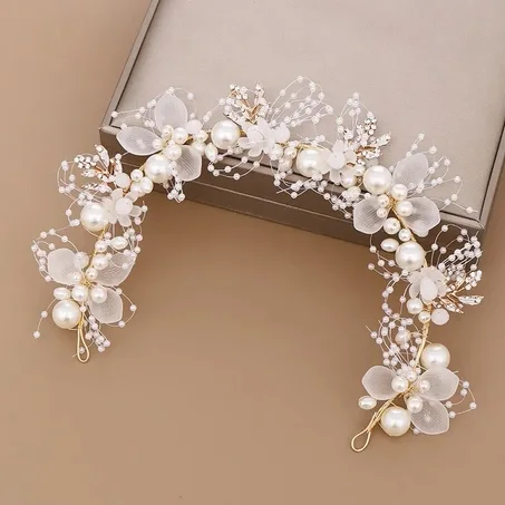 Petite couronne florale à perle