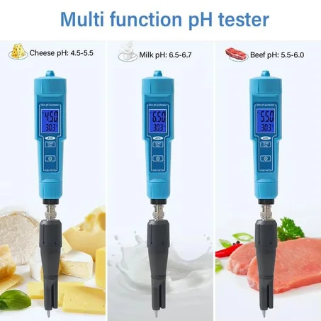 PH mètre Testeur Portable de qualité de l'eau de température et produits alimentaires et +