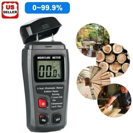 hygromètre testeur d'humidité du bois à deux broches grand écran LCD