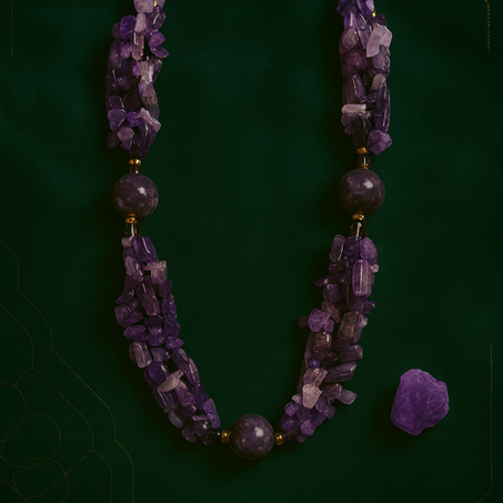 عقد الأميثيست الملكي – سحر البنفسج وجاذبية الفخامة