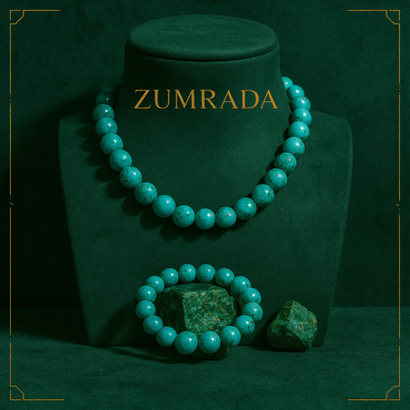 طقم الفيروز الطبيعي – سحر الأزرق ولمسة الفخامة