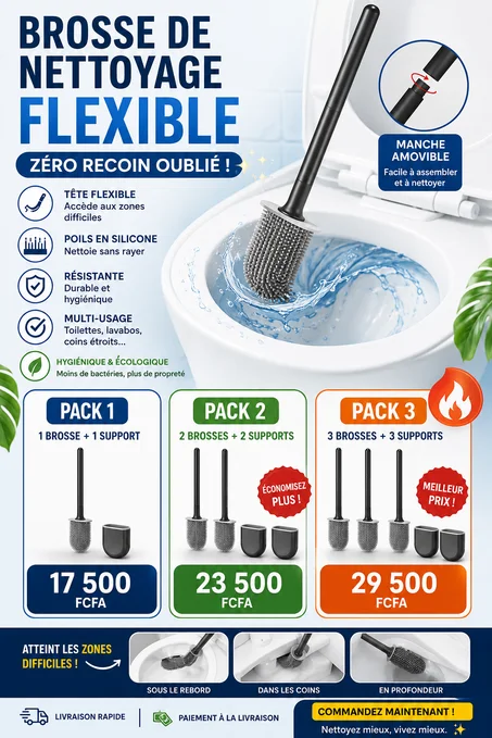 FlexiWC – Brosse WC en silicone souple et efficace