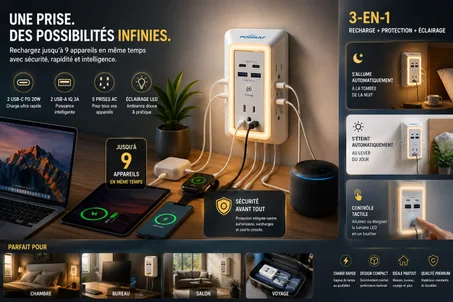⚡Transformez Une Seule Prise En Station De Charge Ultra Complète