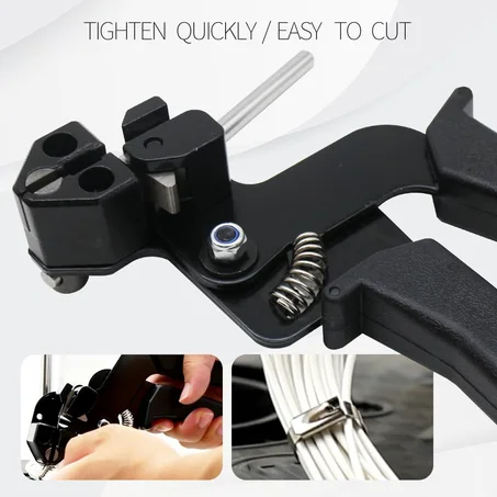Outil Professionnel de Serrage et Coupe pour Colliers Inox – Fixation Ultra-Rapide et Coupe Automatique Sans Effort