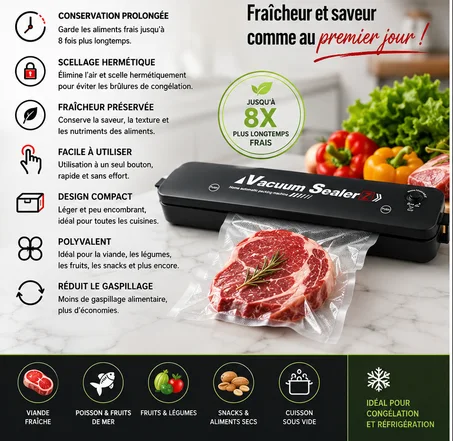 Scelleuse sous vide alimentaire ue  sous vide , scelleuse en plastique, scelleuse automatique pour petits emballages alimentaires ménagers