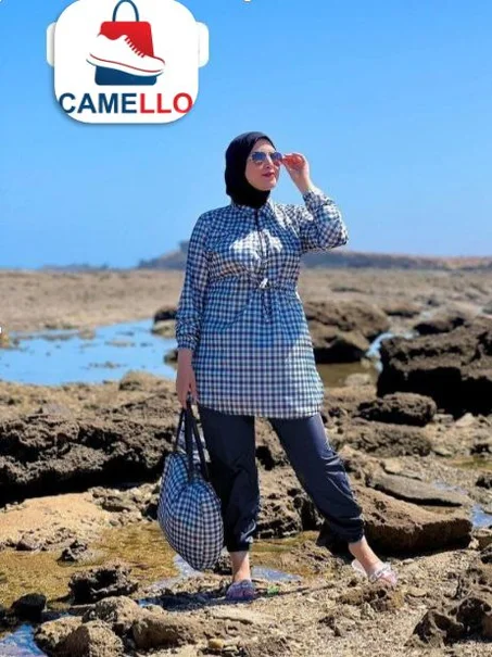 💥 بوركيني طويل+ صاك في نفس اللون  🏊‍♀ توب باش مكيدخلش الماء + سيكليزم جودة عالية مضمونة 🥰🥰