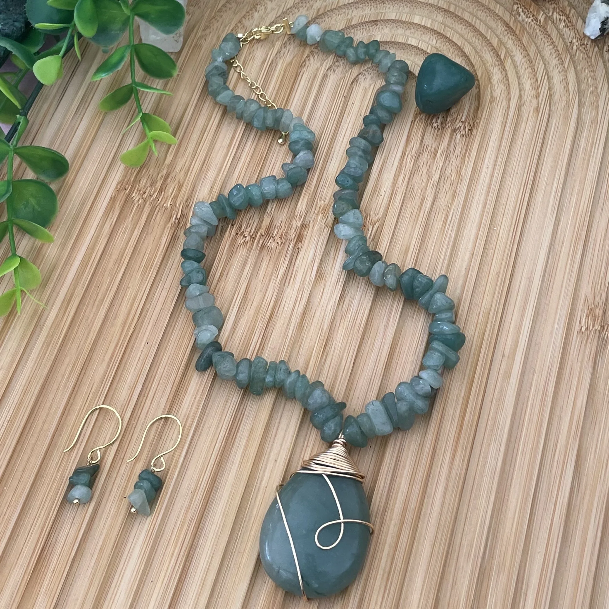 collier et boucle aventurine