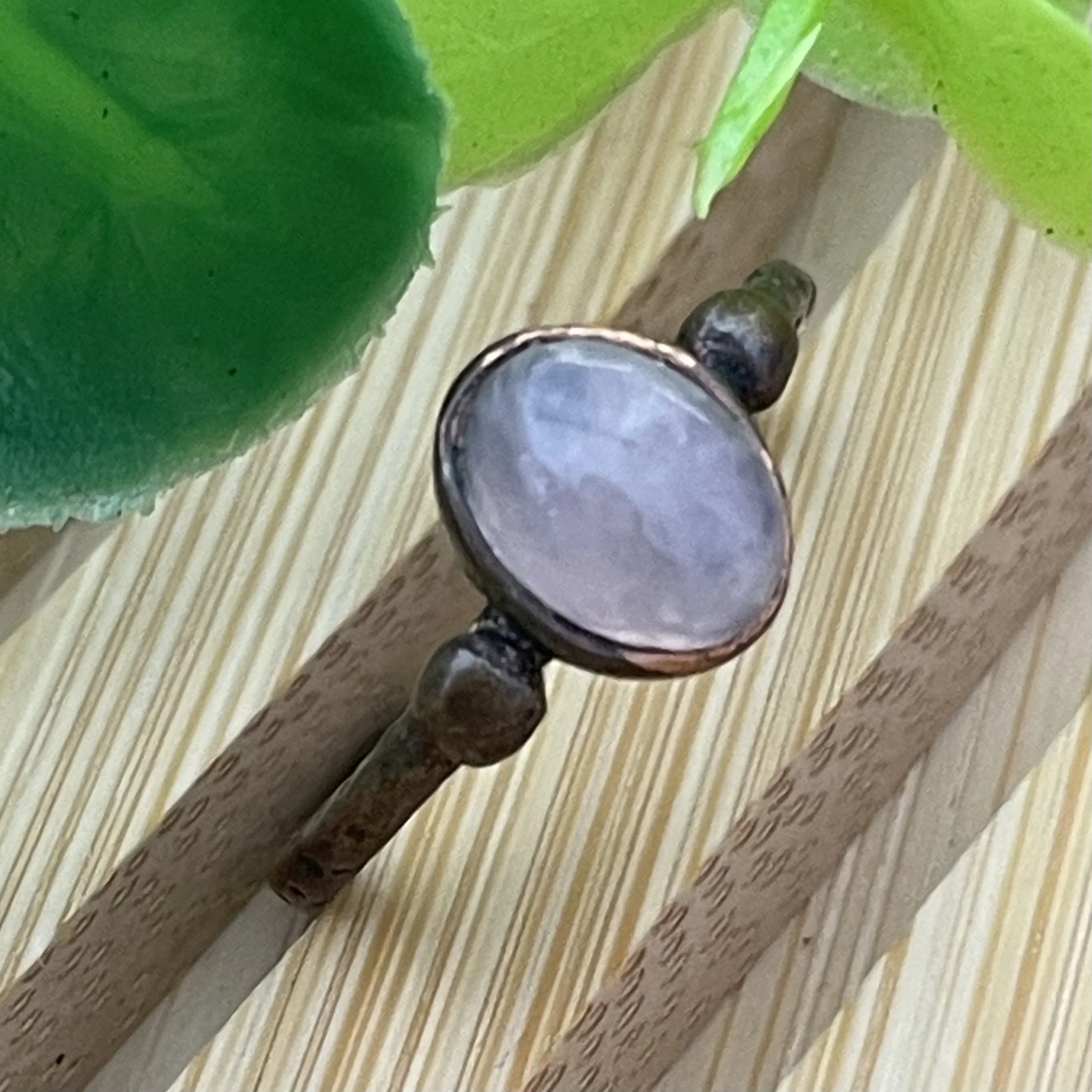 Bague en cuivre et Quartz rose