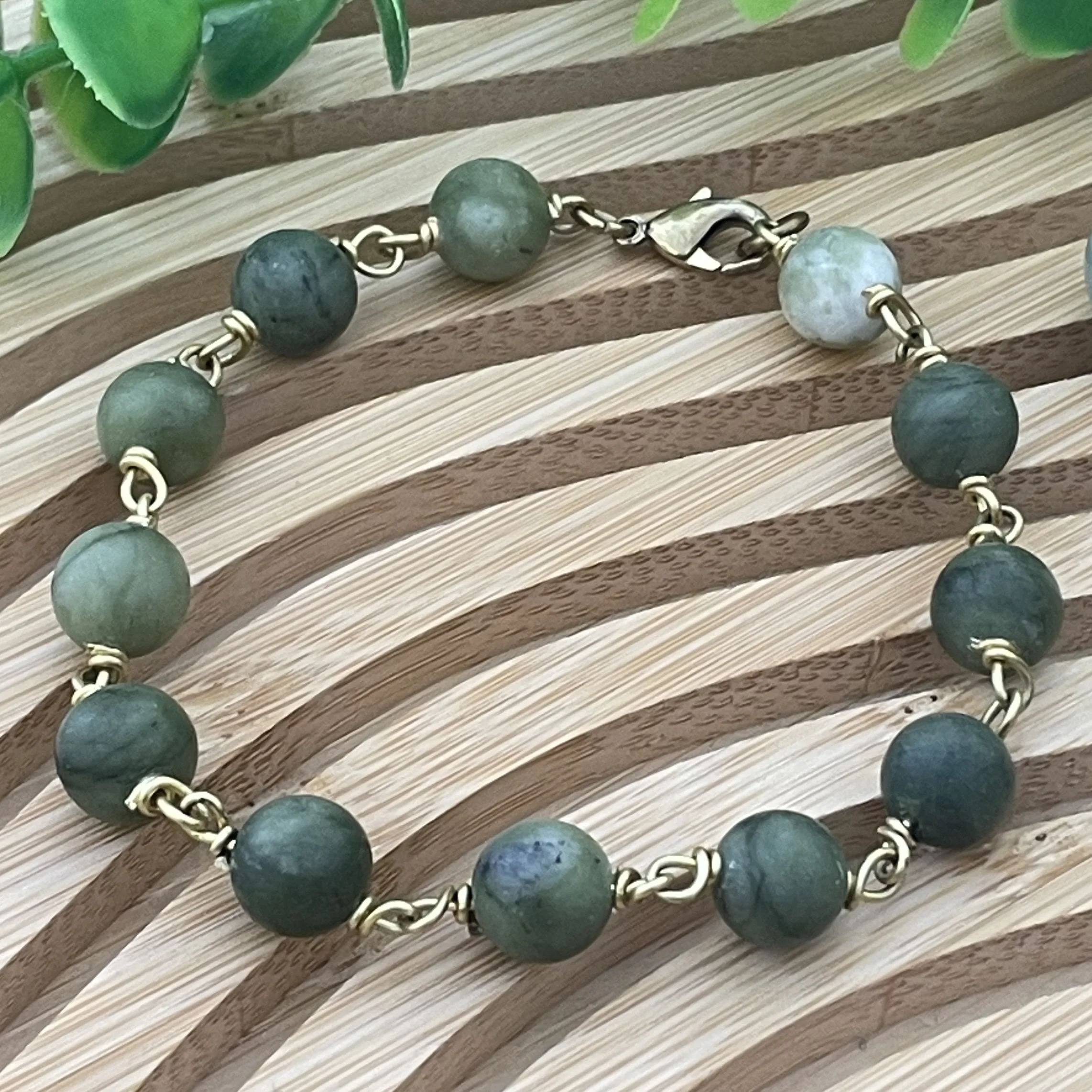 Gourmette Jade en cuivre