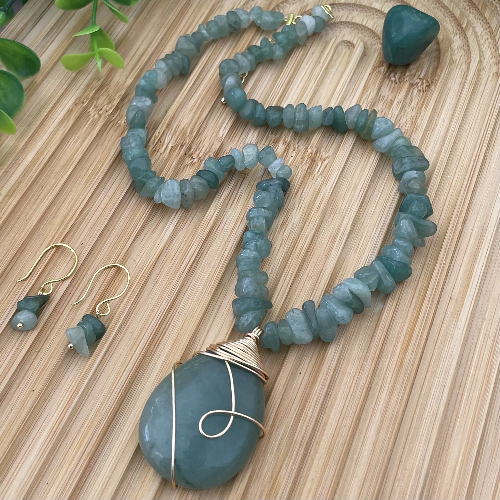 collier et boucle aventurine