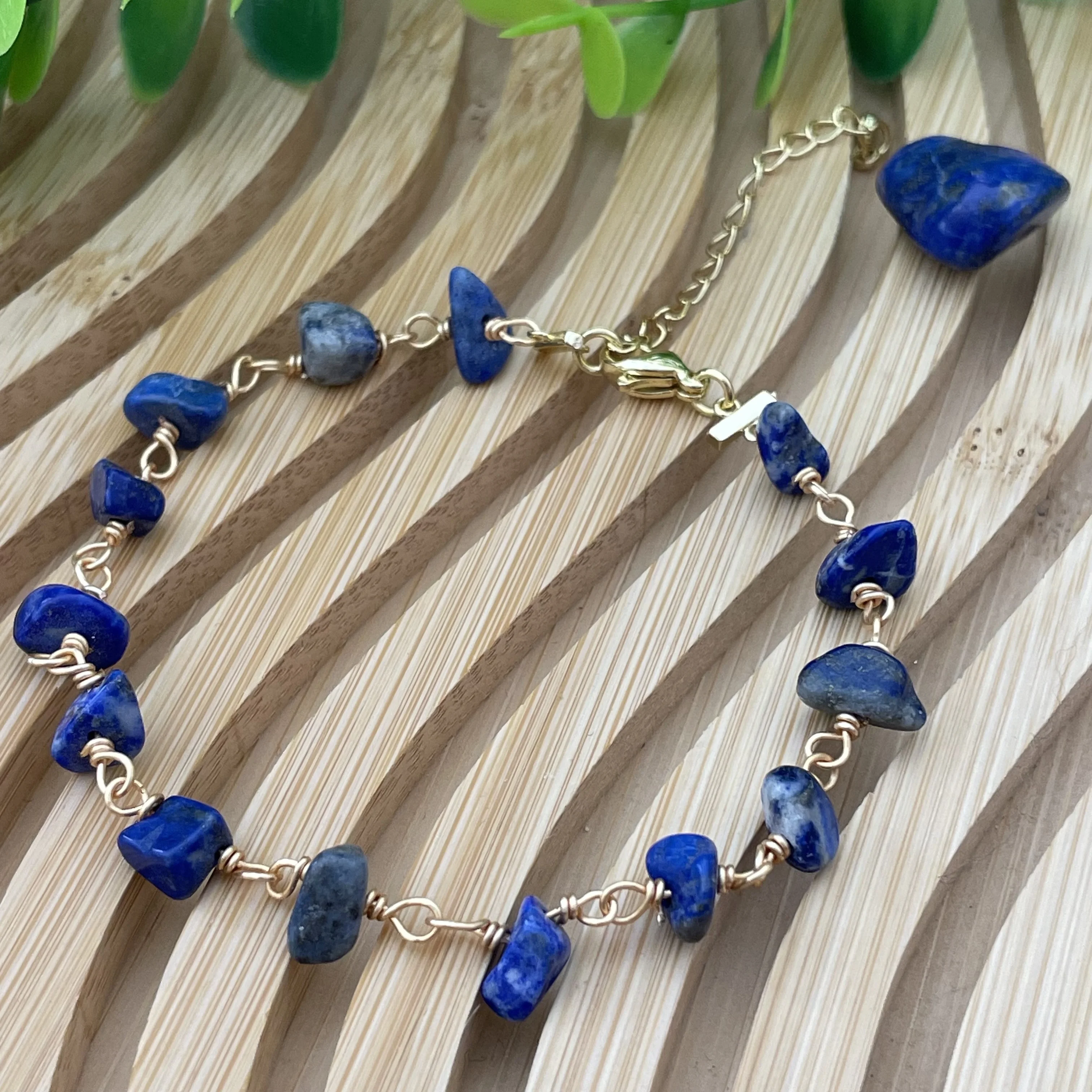 Gourmette lapis lazuli