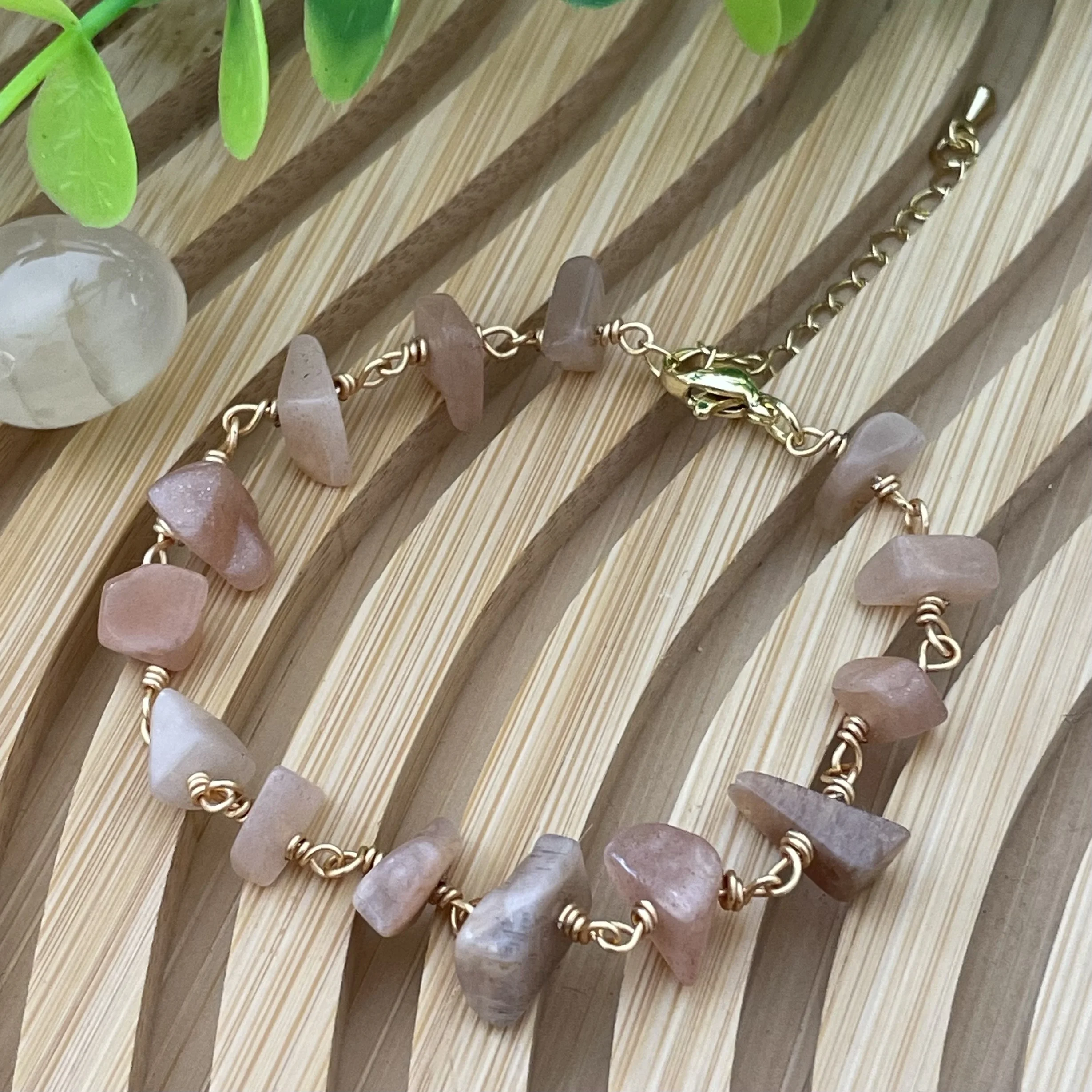 Gourmette pierre  de soleil en acier