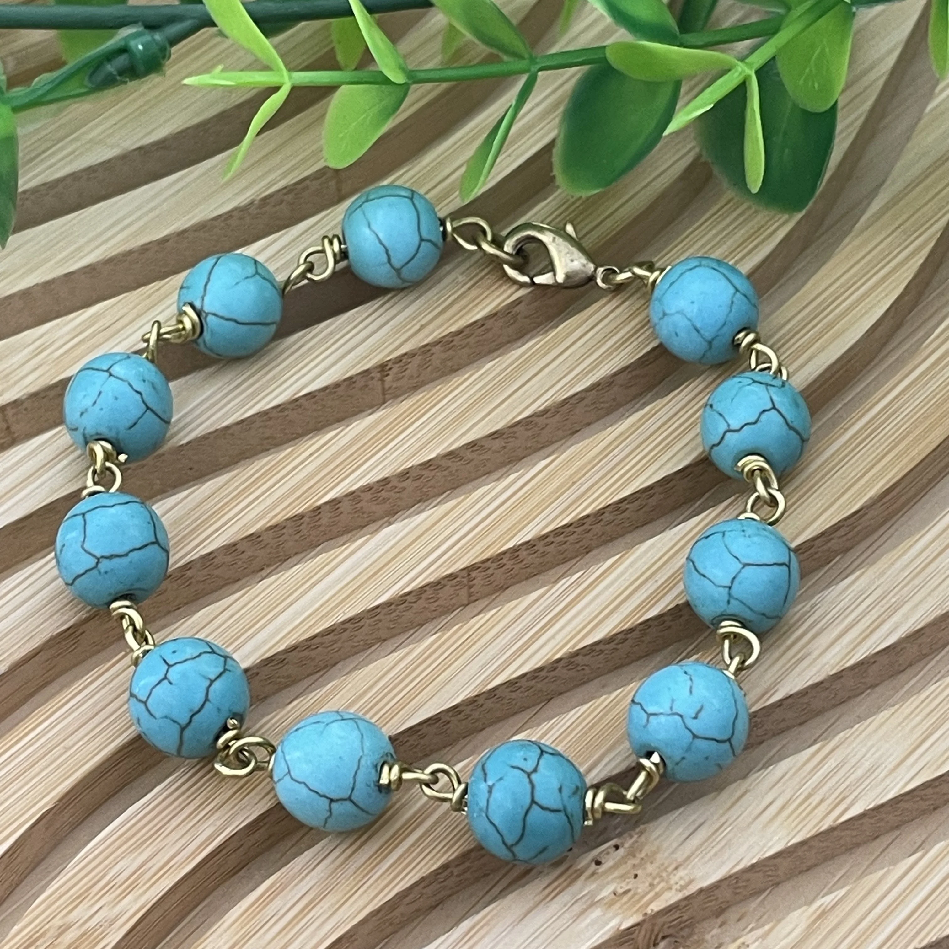 Gourmette turqoise en cuivre